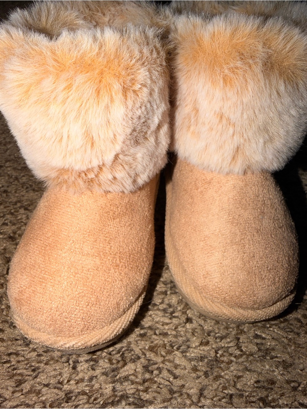 Toddler girl fur trim boots